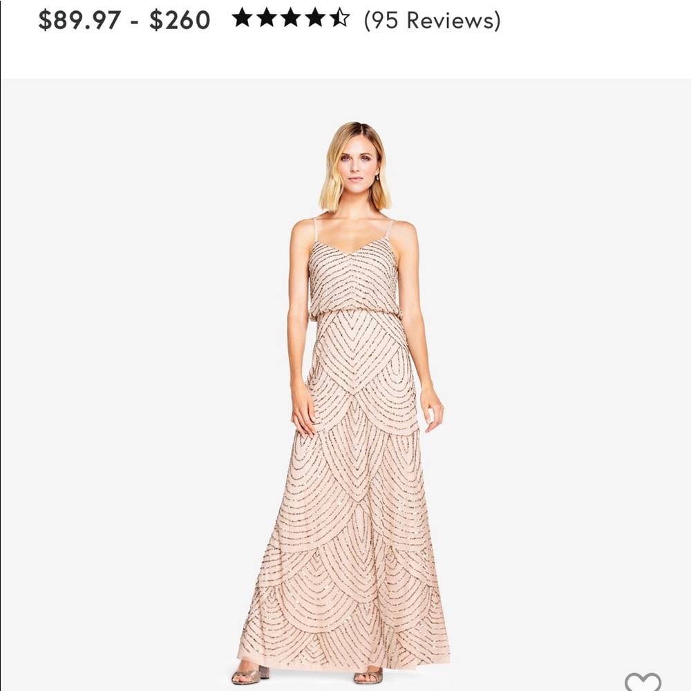 Adrianna Papell bridesmaid dress (taupe/pink)